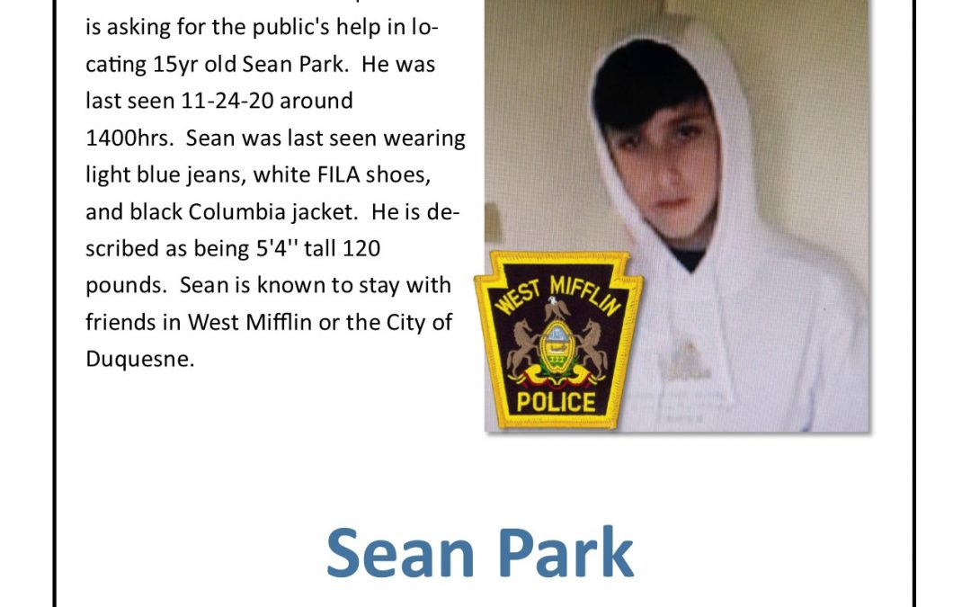 Missing Person – Juvenile – Sean Park