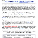 Stay Alert For Medicare SCAMS!