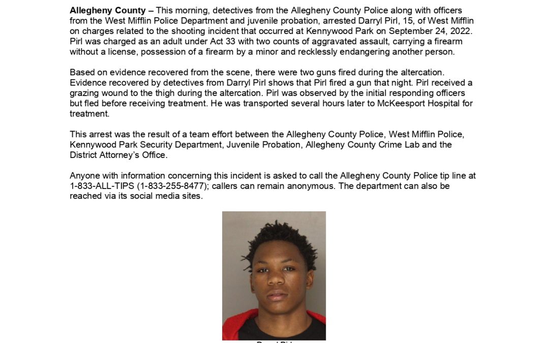 Allegheny County Police Make Arrest In Kennywood Shooting Incident