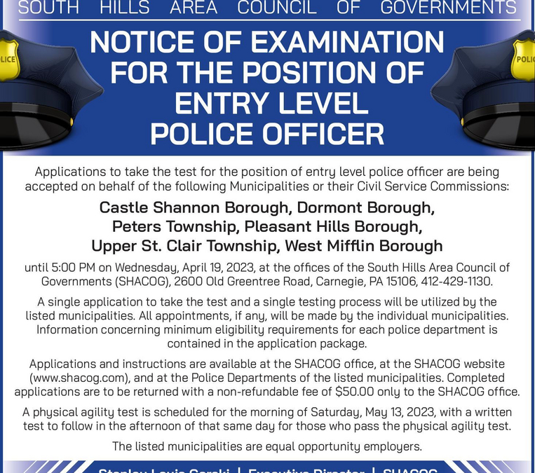 Notice Of Examination For The Position Of Entry Level Police Officer